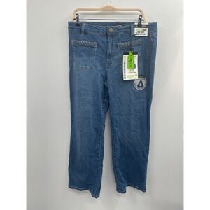 D.Jeans High Waist Wide Leg Jeans Women's 16 Blue Denim Medium Wash Baggy NWT